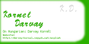 kornel darvay business card